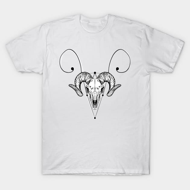 Aries Ram skull T-Shirt by ZethTheReaper